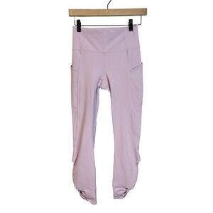 Fabletics PureLuxe‎ Lavender High Waisted Pocket Leggings Knot Hem XSmall